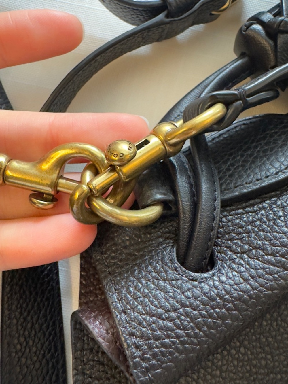 Coach Black/Brown Leather Turnlock Bucket Bag-Saddle Brown Interior- Style 91122 - Picture 14 of 15